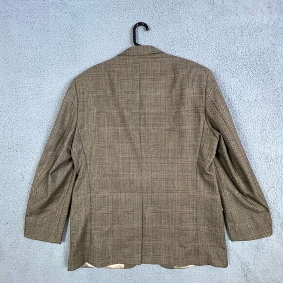 LAUREN RALPH LAUREN MENS BLAZER SIZE 42L DARK TAN/BEIGE BLACK STRIPE - Picture 2 of 9